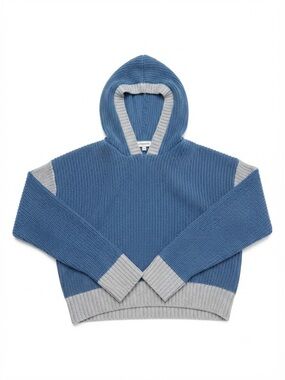 Boys Blue Hooded Knit Sweater, Winter, Back to school, classic, preppy